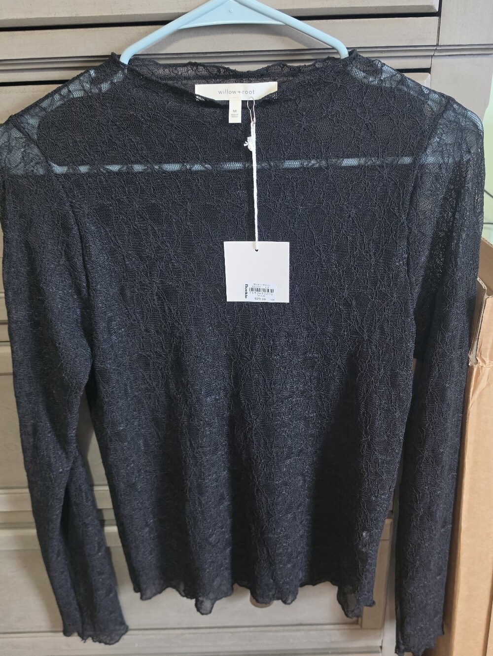 Willow Black Sheer Lace Long Sleeve Top
